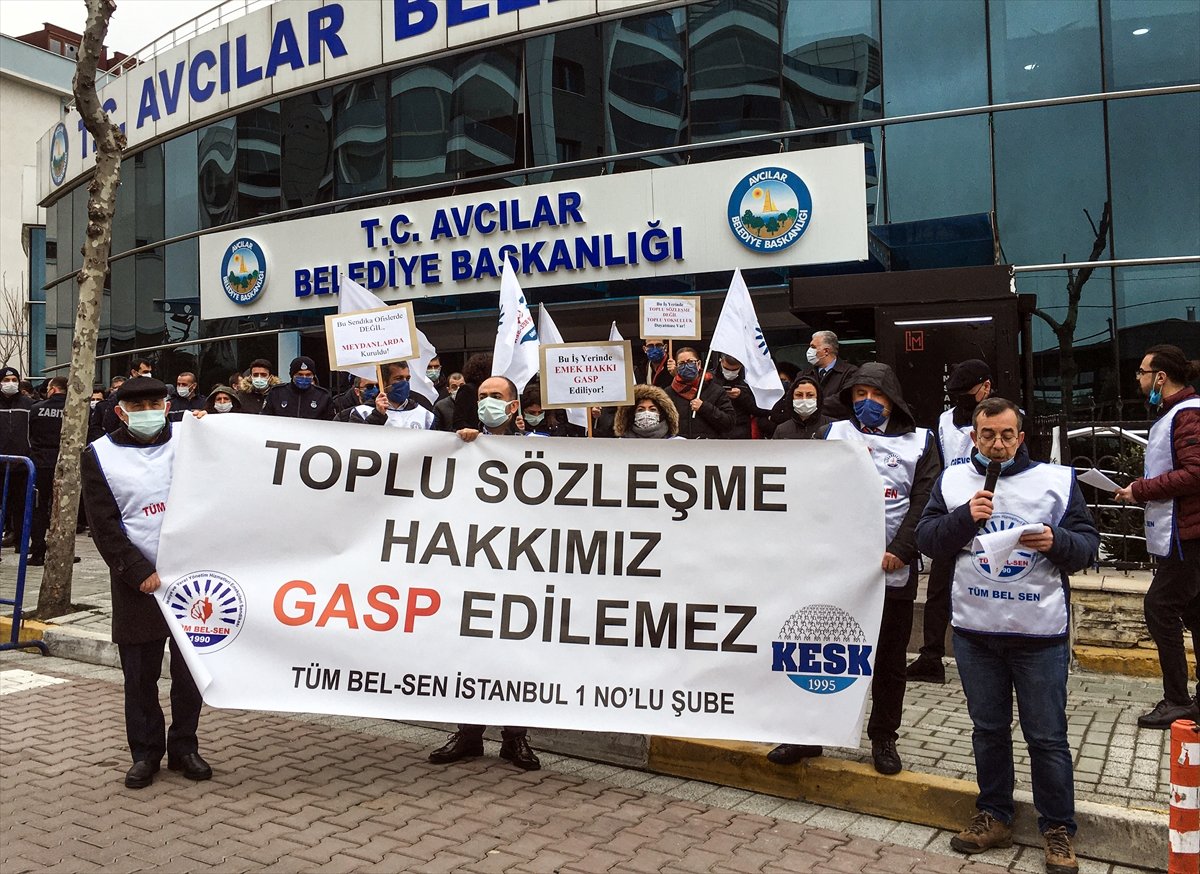 Belediyelerdeki grevlere Avcılar da katıldı 