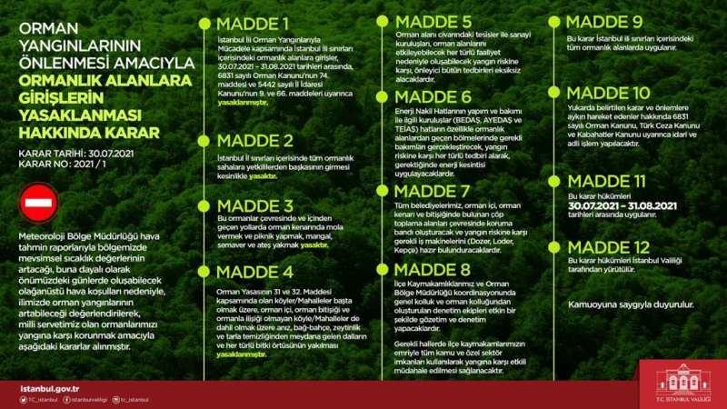 İstanbul dahil toplam 30 ilde ormana giriş yasağı