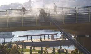 Haliç metrosunda kablolar yandı