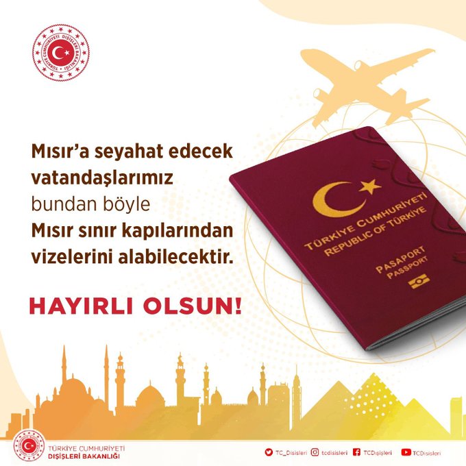 Mısır a Kapıda Vize Müjdesi
