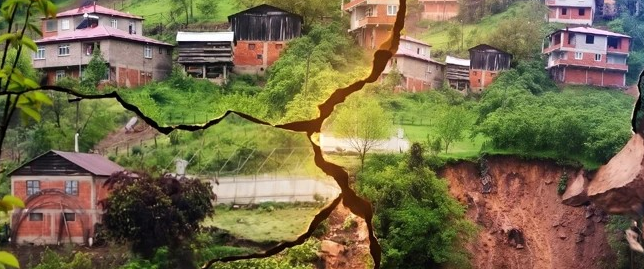 Karadeniz'de heyelan alarmı.Evler boşaltılıyor