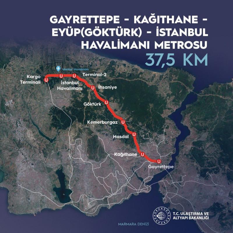 Gayrettepe-İstanbul Havalimanı metro hattında test sürüşleri başladı